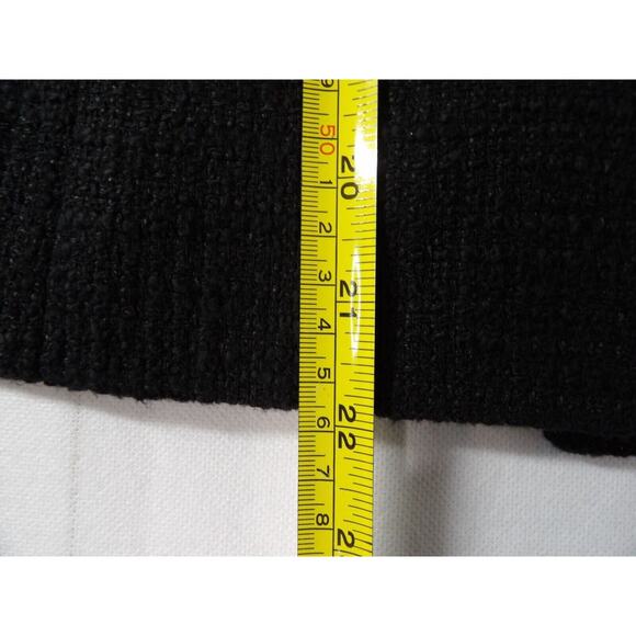 Talbots 16WP Blazer Tweed Black Weave Cotton Cardigan Full Zip Office Career Lin - Picture 6 of 13